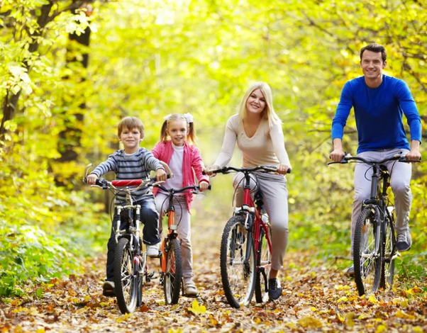 Riding a bicycle