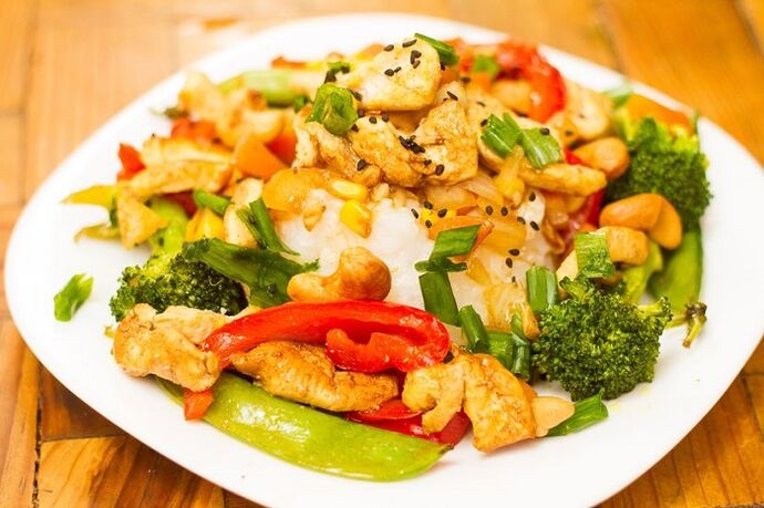 Chicken slices with vegetables for weight loss